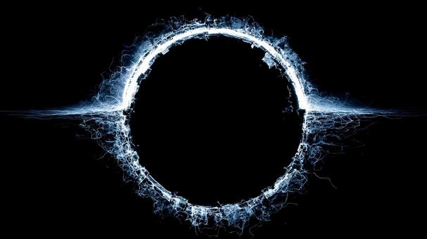 雷光が貫くサークルの写真