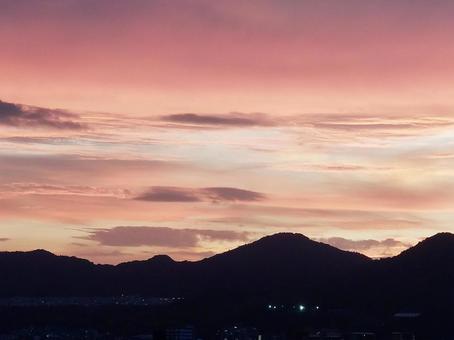 Photo, setting sun, sunset, dusk, 