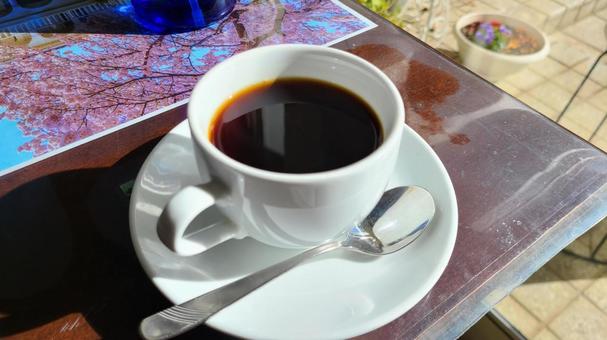 カフェで一休み コーヒー,珈琲,ホットコーヒーの写真素材