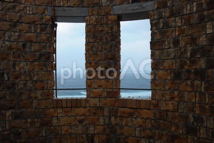 沖縄　塔から見える海 沖縄,海,空の写真素材
