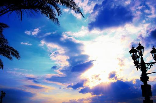 南国の夕暮 南国,沖縄,夕暮の写真素材