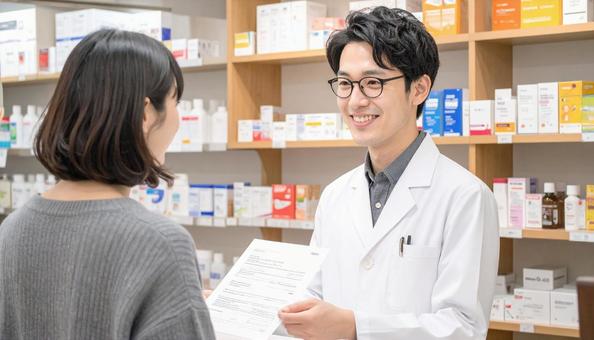 笑顔で働く薬剤師 笑顔で働く薬剤師の写真