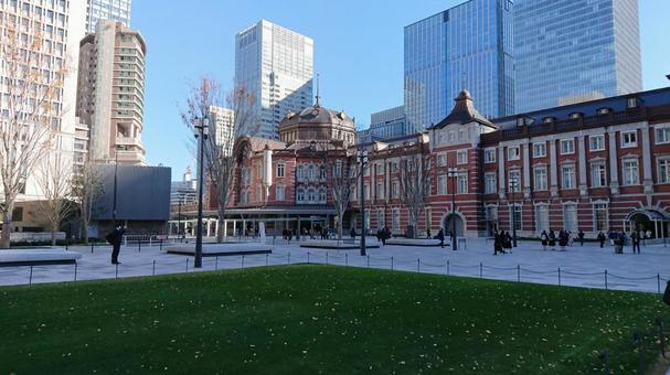 東京駅 風景,丸の内,景色の写真素材
