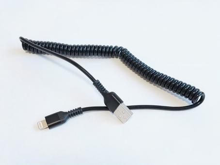 Photo, usb ー a, charging cable, coil cable, 