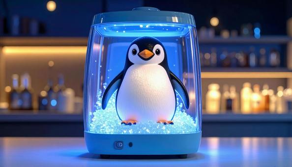 ペンギンンのマスコット入り冷凍ケース01の写真