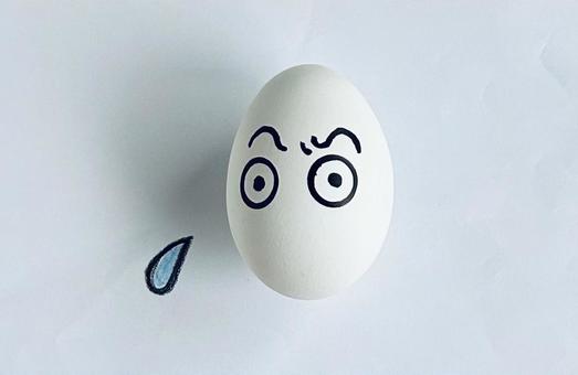 躊躇する 躊躇する 躊躇,躊躇する。,玉子の写真素材