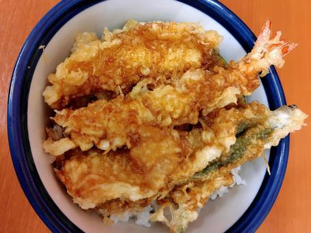 天丼 天丼 天丼,天ぷら,海老天の写真素材