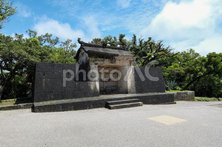 【沖縄】首里城の石垣 首里城,石垣,門の写真素材
