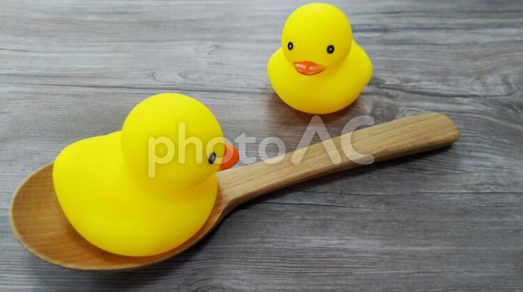 スプーン　あひる スプーン,匙,レンゲの写真素材