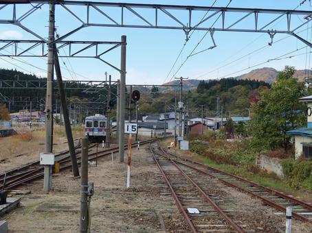 弘南鉄道大鰐線 大鰐駅 弘南鉄道大鰐線,大鰐駅,留置線の写真素材