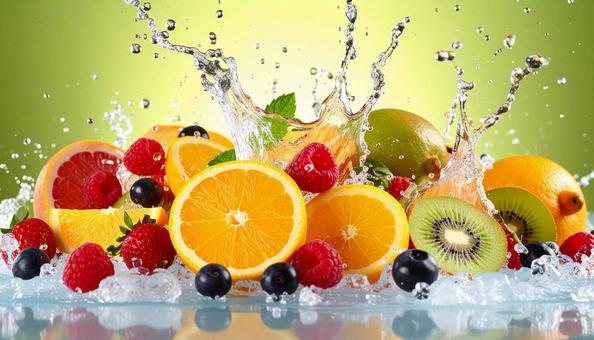 カラフルな果物の背景画像の写真