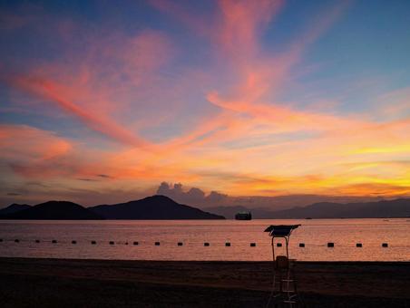ビーチ ビーチ ビーチ,海,雲の写真素材