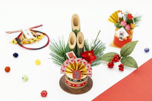 門松と和風なお正月飾り 門松,お正月,和の写真素材