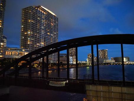 豊洲の夜景・春海橋からの眺め(東京都) 豊洲の夜景・春海橋からの眺め(東京都)の写真