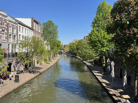 ユトレヒト ユトレヒト,オランダ,運河の写真素材