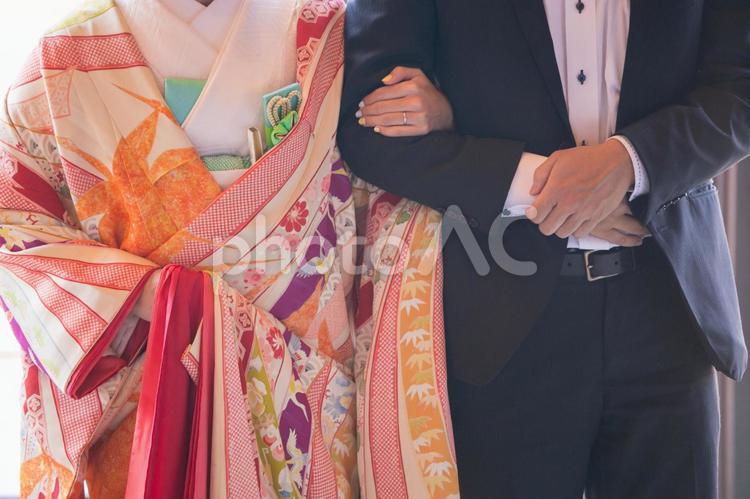 エスコートされる花嫁 1.5次会,エスコート,伝統の写真素材