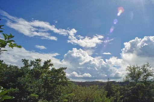 夏の入道雲 夏の入道雲 入道雲,積乱雲,青空の写真素材