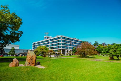 【島根】島根県庁 島根,松江,川の写真素材