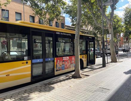 バルセロナ郊外バス バルセロナ郊外バス スペイン,バルセロナ,ジローナの写真素材