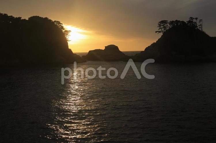 西伊豆町堂ヶ島の美しい夕景 美しい夕景,どうがしま,堂ヶ島の写真素材