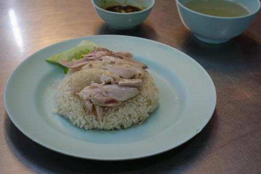 ゴーアン カオマンガイ プラトゥーナム カオマンガイ,ピンクのカオマンガイ,バンコクカオマンガイの写真素材