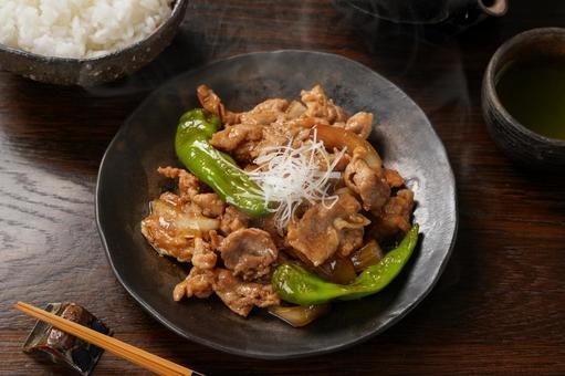生姜焼き 生姜焼き 生姜焼き,しょうが焼き,ししとうの写真素材