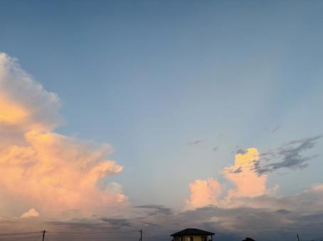 夕焼け 空,雲,曇の写真素材