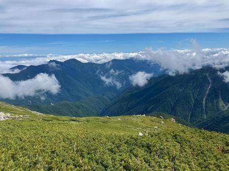 夏の悪沢岳へ登山42 夏の悪沢岳へ登山42 南アルプス,悪沢岳,荒川岳の写真素材
