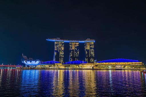 都市夜景 都市夜景,夜景,シンガポールの写真素材