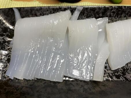 アオリイカ イカ,刺身,釣りたての写真素材