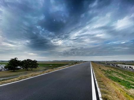 荒川土手の風景 荒川土手の風景の写真
