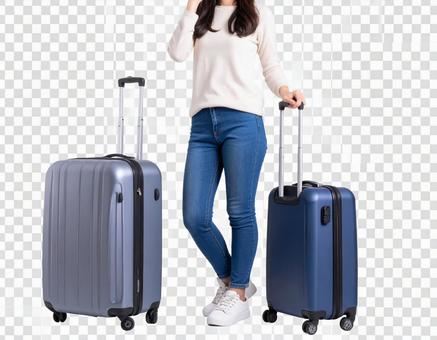 スマートフォンで通話する女性の透過画像の写真