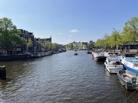 アムステルダム アムステルダム アムステルダム,オランダ,運河の写真素材