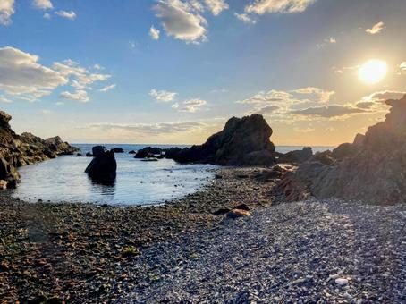 岩場の水 岩場の水の写真