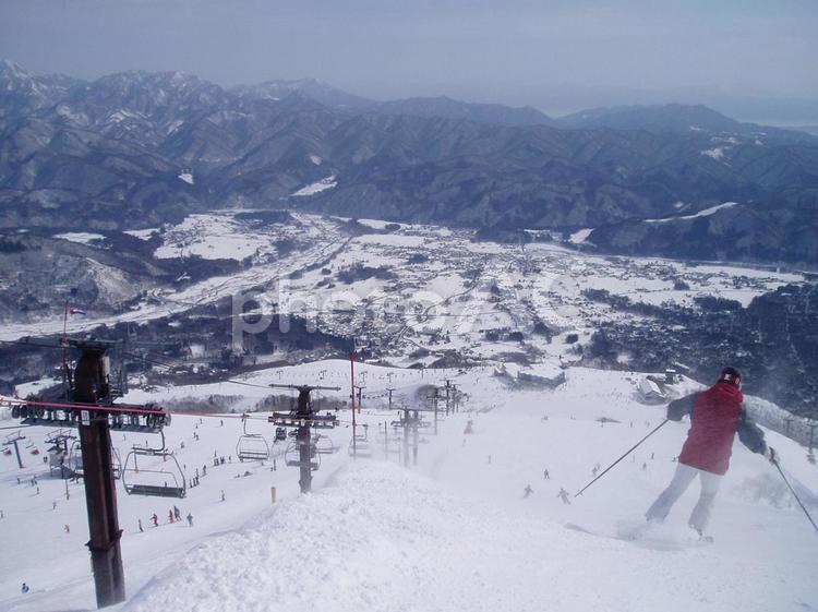 長野県のスキー場 雪,冬,山の写真素材
