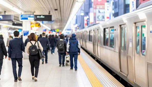 電車 ホーム 電車 ホームの写真