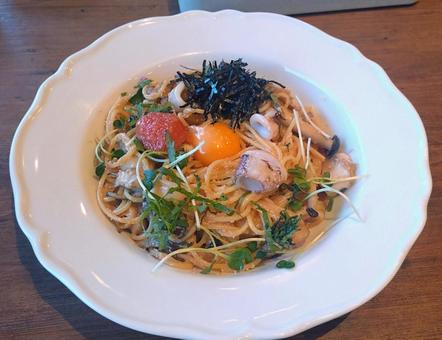 きのこの和風パスタ 和風パスタ,きのこパスタ,明太子パスタの写真素材