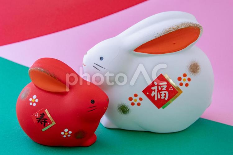 2023うさぎ年年賀状素材20 うさぎ,うさぎ年,卯の写真素材