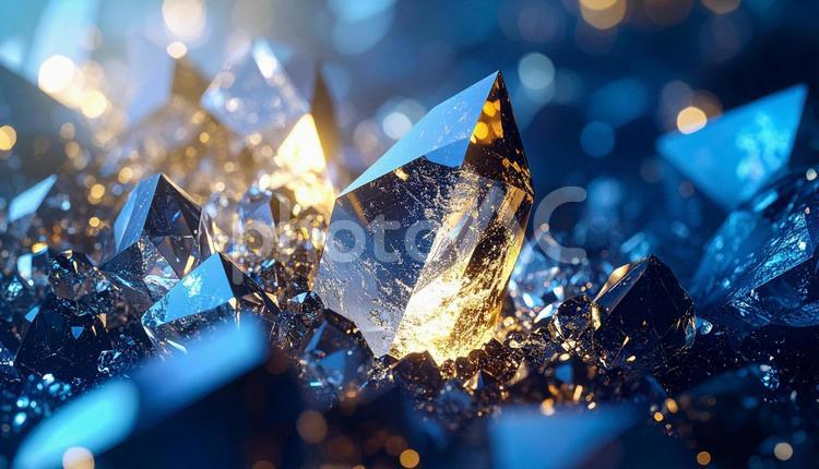 透明感のある宝石クラスターのマクロ撮影 クリスタル,水晶,宝石の写真素材