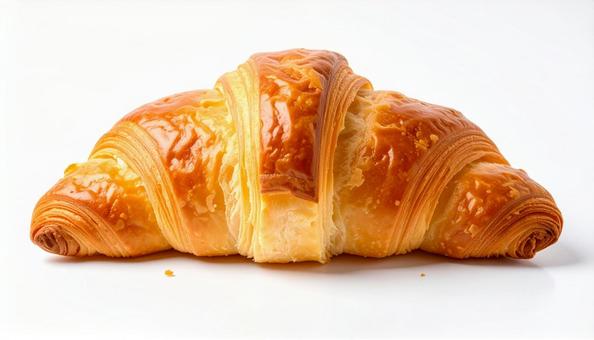 白い背景にクロワッサンの写真