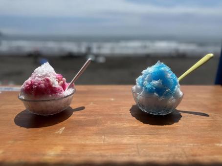 海の家 海の家,かき氷,夏の写真素材