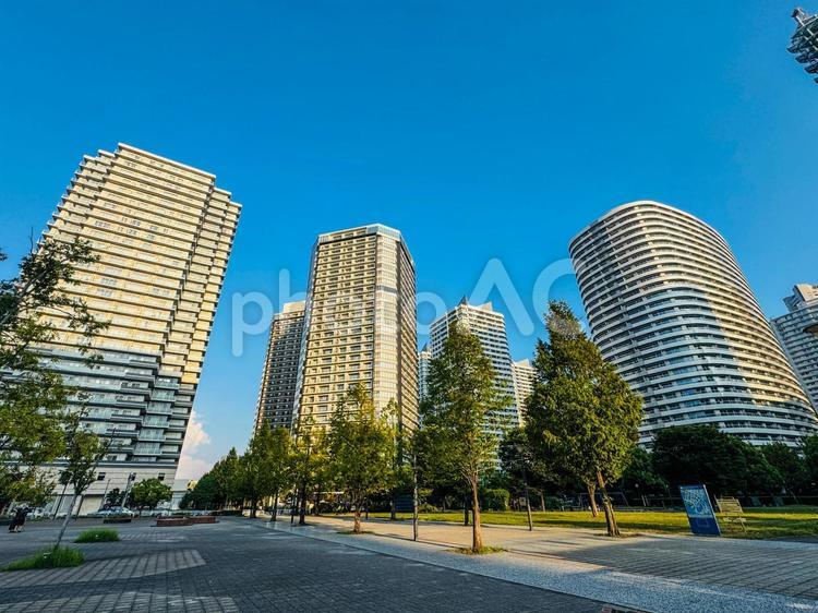 みなとみらいのタワーマンション タワマン,タワー,マンションの写真素材