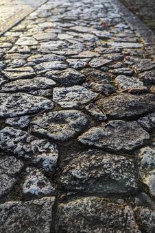 丸い石畳の道 丸い石畳の道の写真