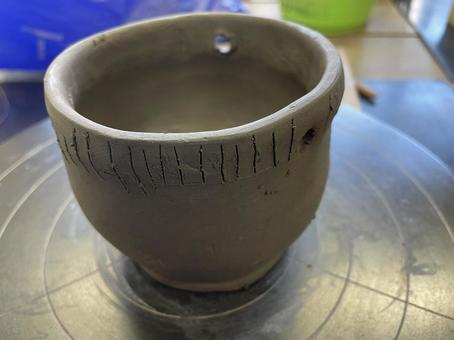 陶芸教室にて 陶芸教室にて 陶芸,粘土,ドクロの写真素材