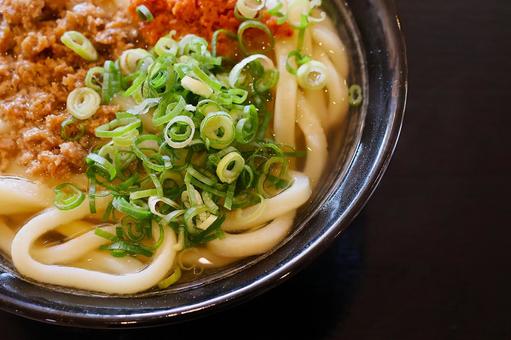 さぬきうどん店の辛味噌うどん 辛味噌,うどん,ネギの写真素材
