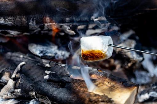 焦げ始めているマシュマロ マシュマロ,焼く,スイーツの写真素材