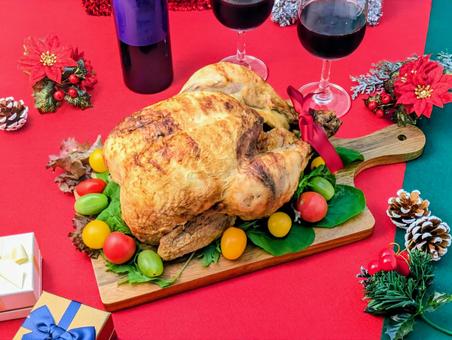 クリスマス（チキン＆ワイン）5 クリスマス,クリスマスイブ,冬の写真素材