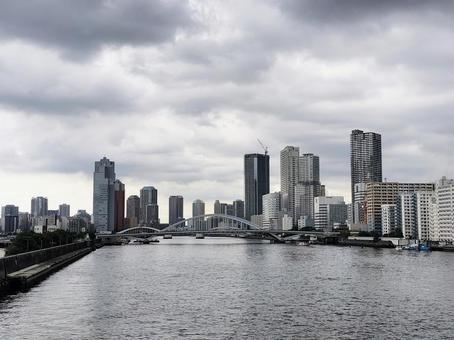 竹芝埠頭からの眺め 竹芝埠頭からの眺め 竹芝埠頭,浜松町,築地大橋の写真素材