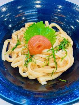Photo, chilled udon noodles with cod roe, mentaiko, udon, 