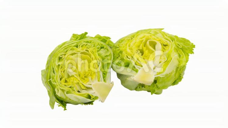 半分に切ったレタス（背景透過） レタス,野菜,食材の写真素材